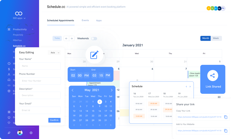 Calendar Sharing: Share your calendar with clients