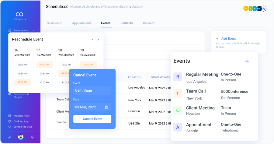 Event Scheduling Software leave note
