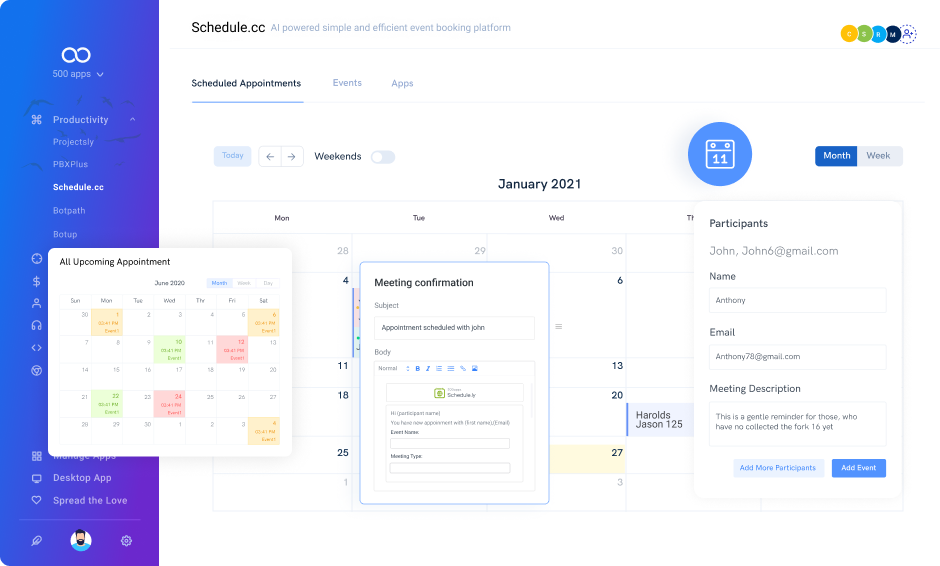 meetings scheduler leave note
